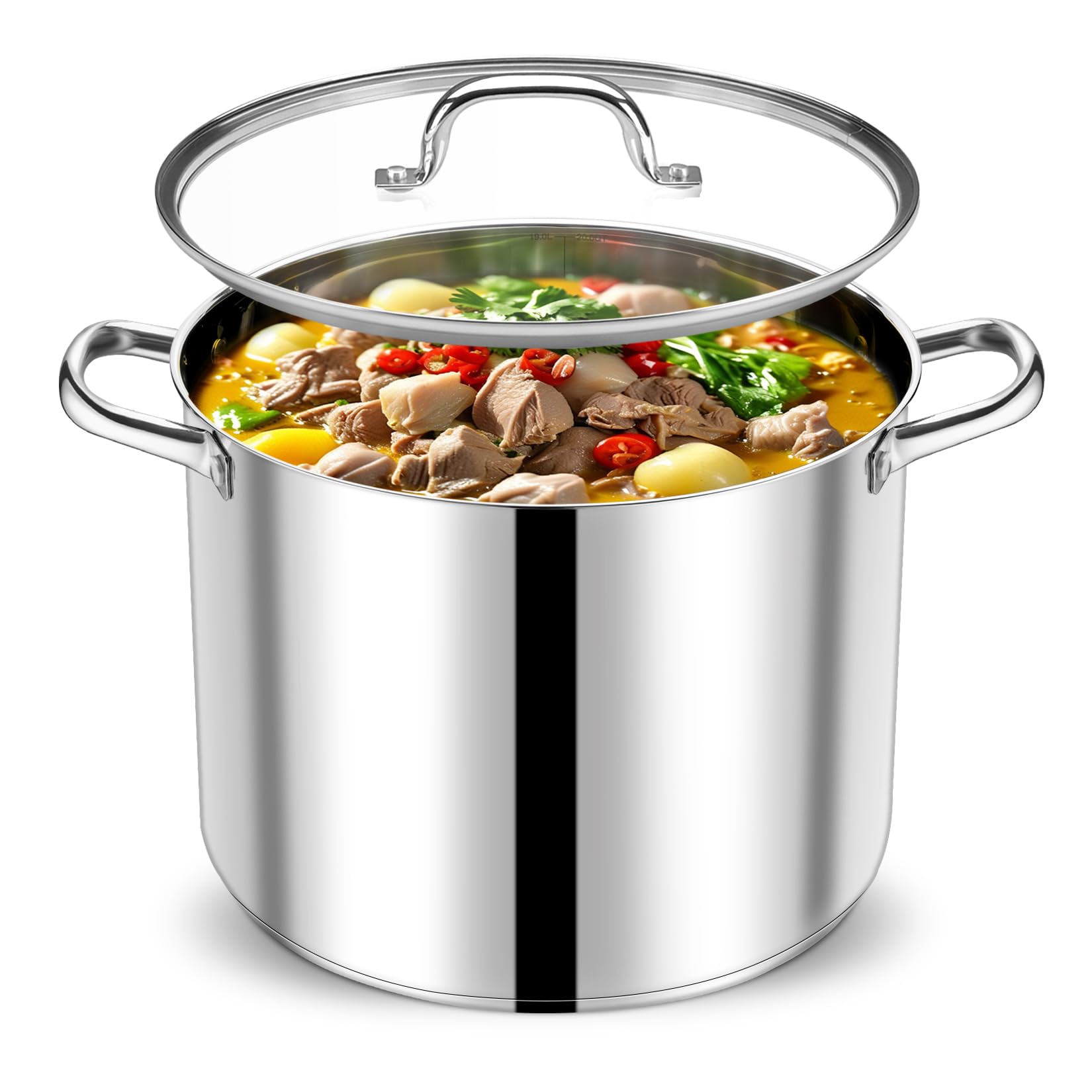 Amazon.com: P&P CHEF 20 QT Stock Pot with Lid, Stainless Steel